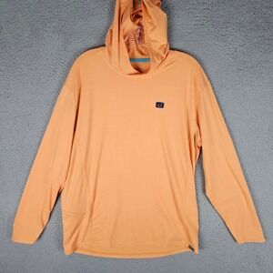 Avid Fishing Hoodie Mens L Orange Heather Long Sleeve UV Protection Performance